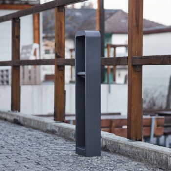 Lindby LED svetlo na chodník Darko, 80 cm, sivé, kov, IP54