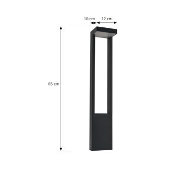 Lindby LED svetlo na chodník Lonete, výška 65 cm, antracit, IP65