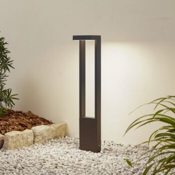 Lindby LED svetlo na chodník Lonete, výška 65 cm, antracit, IP65
