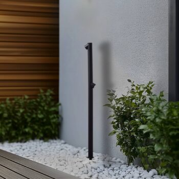 Lindby LED svetlo na chodník Luzian, výška 120 cm, čierne, zemný hrot