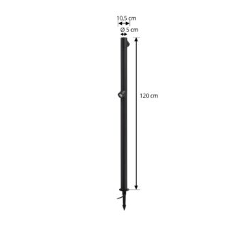 Lindby LED svetlo na chodník Luzian, výška 120 cm, čierne, zemný hrot