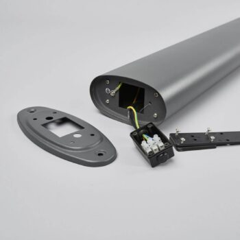 Lindby LED svetlo na chodník Marius, 80 cm, antracit, senzor