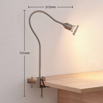 Lindby LED svietidlo Hanilo, výška 80 cm, nikel, kov