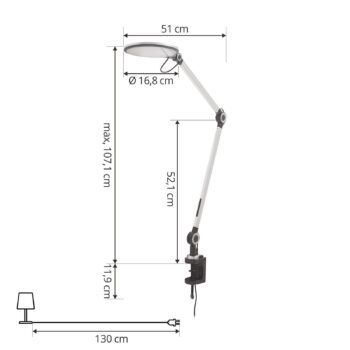 Lindby LED svietidlo Nyxaris, strieborné, kov, CCT, 52 cm