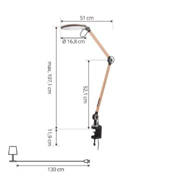 Lindby LED svietidlo Nyxaris, zlatá farba, kov, CCT, 52 cm