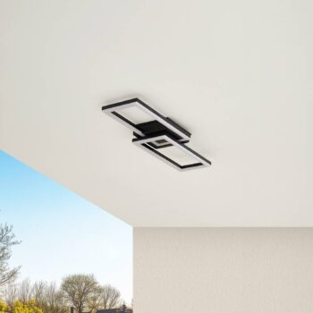 Lindby LED vonkajšia stropná lampa Finian, 64 cm x 21 cm, CCT stmievateľné