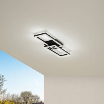 Lindby LED vonkajšia stropná lampa Finian, 64 cm x 21 cm, CCT stmievateľné