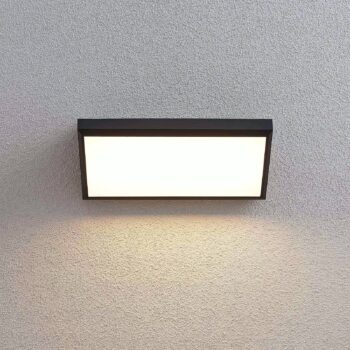 Lindby LED vonkajšie nástenné svietidlo Abby, sivé, plast, IP65