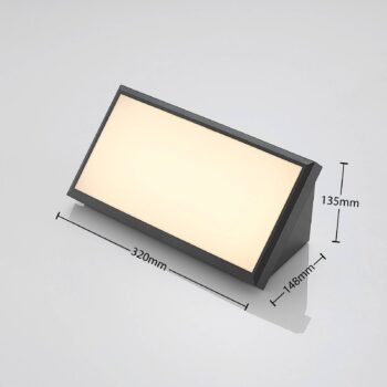 Lindby LED vonkajšie nástenné svietidlo Abby, sivé, plast, IP65