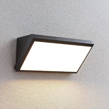 Lindby LED vonkajšie nástenné svietidlo Abby, sivé, plast, IP65