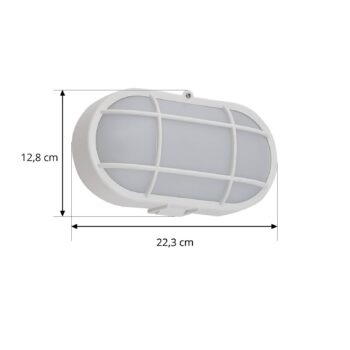 Lindby LED vonkajšie nástenné svietidlo Alisha, biele, plast, IP54