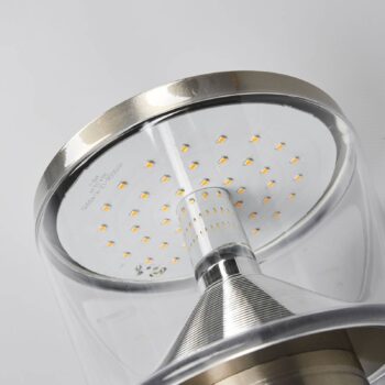 Lindby LED vonkajšie nástenné svietidlo Antje, nerezová oceľ, 23 cm, IP44