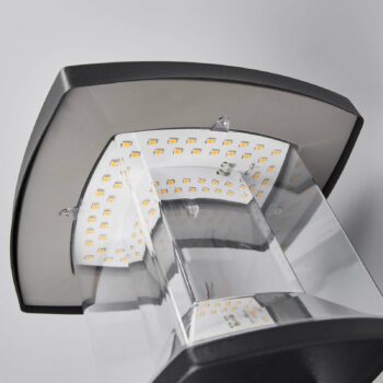 Lindby LED vonkajšie nástenné svietidlo Askan, 24 cm, nerezová oceľ, IP44