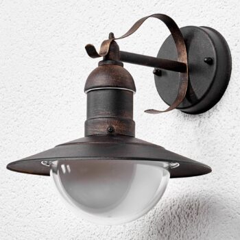 Lindby LED vonkajšie nástenné svietidlo Clea, šírka 24 cm, kov