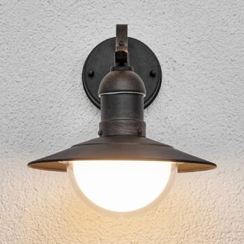 Lindby LED vonkajšie nástenné svietidlo Clea, šírka 24 cm, kov