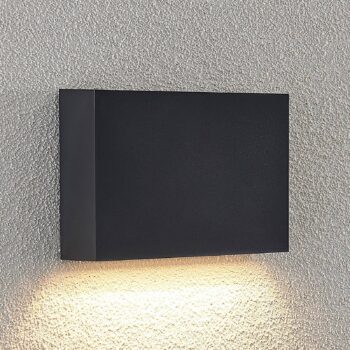 Lindby LED vonkajšie nástenné svietidlo Jarte, 20 cm, dole, sivé, IP65