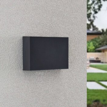 Lindby LED vonkajšie nástenné svietidlo Jarte, 20 cm, dole, sivé, IP65