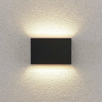 Lindby LED vonkajšie nástenné svietidlo Jarte, 20 cm, hore/dole, sivé, IP65