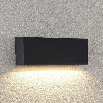 Lindby LED vonkajšie nástenné svietidlo Jarte, 24 cm, dole, sivé, IP65