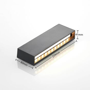 Lindby LED vonkajšie nástenné svietidlo Jarte, 24 cm, dole, sivé, IP65
