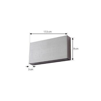 Lindby LED vonkajšie nástenné svietidlo Jarte, sivá, kov, 17 cm, IP54