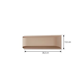 Lindby LED vonkajšie nástenné svietidlo Lenore, béžová, kov, 36,5 cm