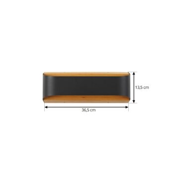 Lindby LED vonkajšie nástenné svietidlo Lenore, čierne, kov, 36,5 cm