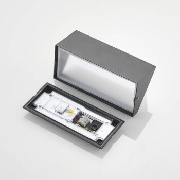 Lindby LED vonkajšie nástenné svietidlo Malim, 25 cm, antracitová farba, IP65