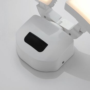Lindby LED vonkajšie nástenné svietidlo Nikias, 30 cm, senzor, 2 svetlá, biele
