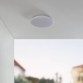 Lindby LED vonkajšie stropné svietidlo Astera, biele, 3 000 K, Ø 33 cm