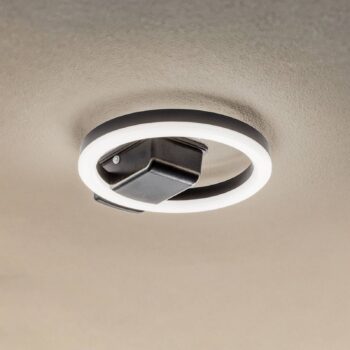 Lindby LED vonkajšie stropné svietidlo Finian, Ø 22 cm, CCT, stmievateľné