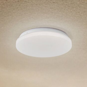 Lindby LED vonkajšie stropné svietidlo Kirkola, 3000 K, Ø 26 cm, biele