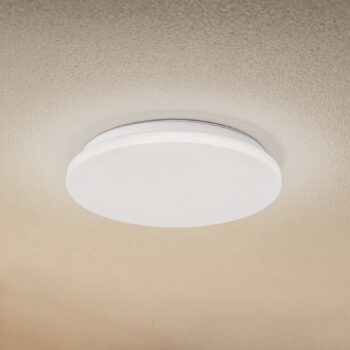 Lindby LED vonkajšie stropné svietidlo Kirkola, 3000 K, Ø 34 cm, biele