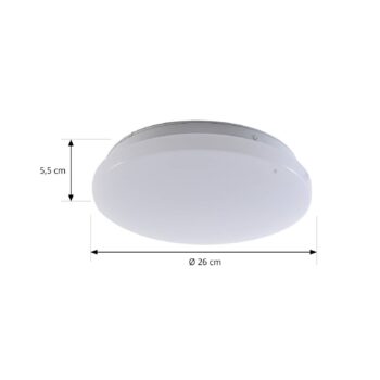 Lindby LED vonkajšie stropné svietidlo Kirkola, 4000 K, Ø 26 cm, biele