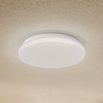 Lindby LED vonkajšie stropné svietidlo Kirkola, 4000 K, Ø 26 cm, biele