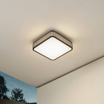 Lindby LED vonkajšie stropné svietidlo Lurinda, 26 cm čierne, IP44