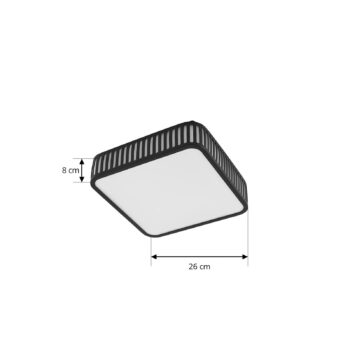Lindby LED vonkajšie stropné svietidlo Lurinda, 26 cm čierne, IP44