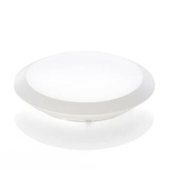 Lindby LED vonkajšie stropné svietidlo Naira, biele, senzor, 30 cm, IP65