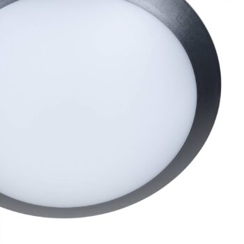 Lindby LED vonkajšie stropné svietidlo Naira, sivé, senzor, 30 cm, IP65