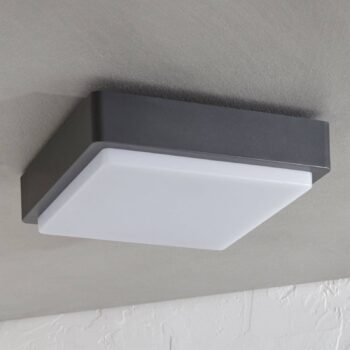 Lindby LED vonkajšie stropné svietidlo Nermin, 22 cm, IP65, hranaté