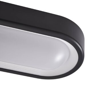 Lindby LED vonkajšie stropné svietidlo Niniel, čierne, 24 x 14 cm