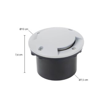 Lindby LED vstavané podlahové svietidlo Nandita, Ø 10 cm, strieborná, IP65
