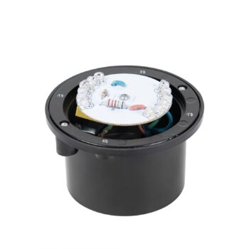 Lindby LED vstavané podlahové svietidlo Nandita, Ø 10 cm, strieborná, IP65
