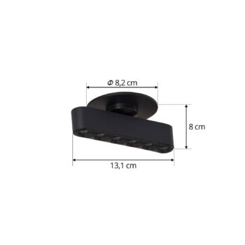 Lindby LED vstavané svetlo Eldrin, čierne, svetelné body, 13,1 cm