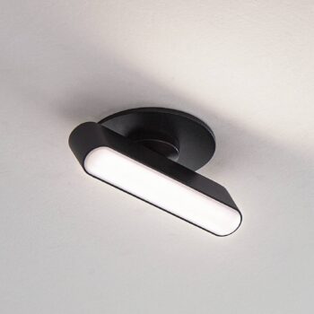Lindby LED vstavané svetlo Eldrin, čierne, svetelný pás, 13,1 cm