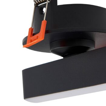 Lindby LED vstavané svetlo Eldrin, čierne, svetelný pás, 13,1 cm