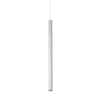 Lindby LED závesné svietidlo Lumaro, biele, Ø 3cm, hliník, 48V, stmievateľné