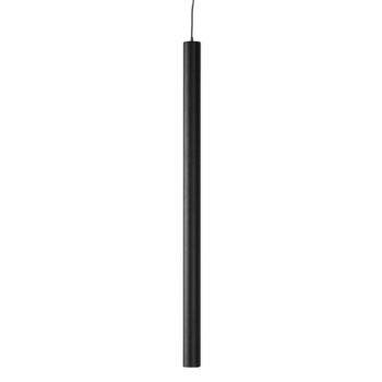 Lindby LED závesné svietidlo Lumaro, čierne, Ø3cm, hliník, 48V, stmievateľné