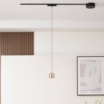 Lindby LED závesné svietidlo Lumaro, zlaté, Ø 8 cm, hliník, 48 V, stmievateľné