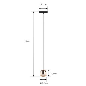 Lindby LED závesné svietidlo Lumaro, zlaté, Ø 8 cm, hliník, 48 V, stmievateľné